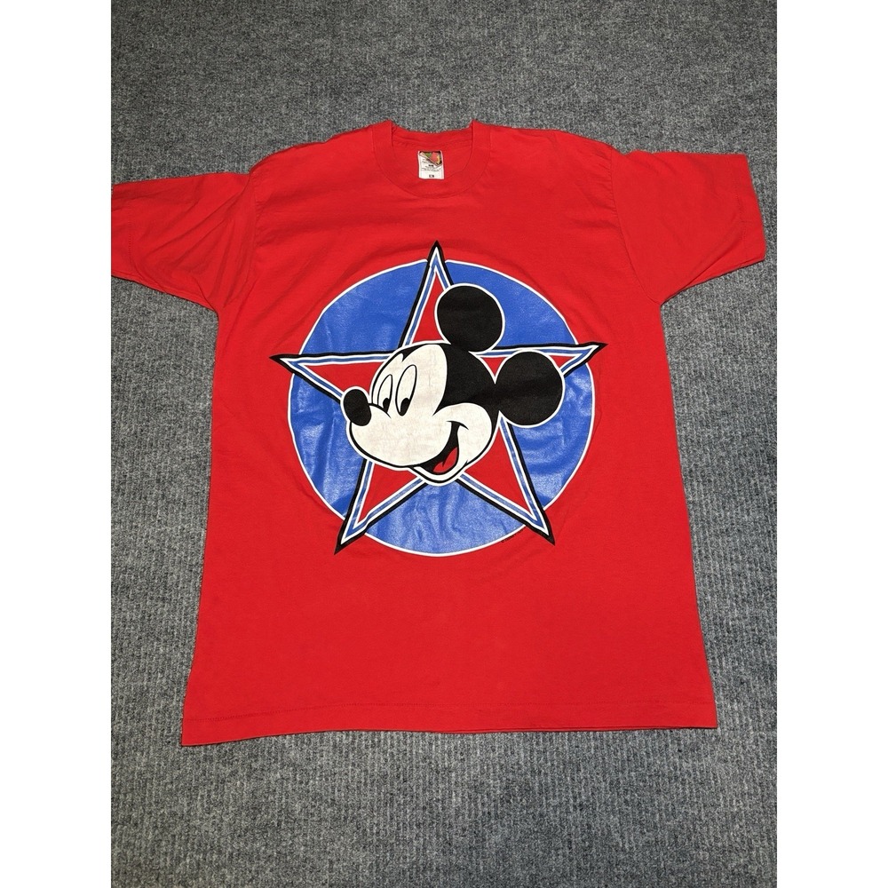 Vtg. 90's Mickey Mouse Star Logo Shirt Size XL Men